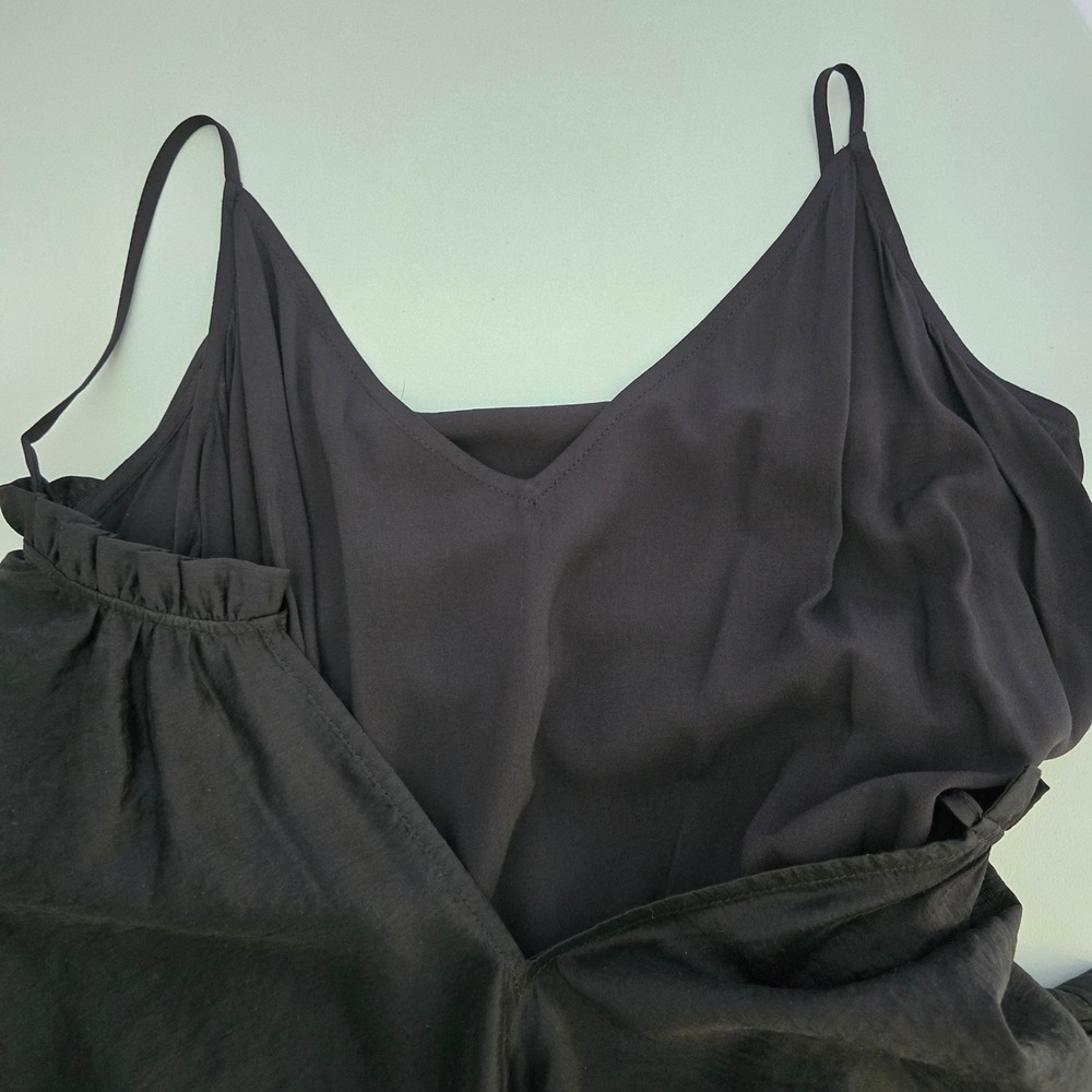 NWT Hudson North Black Tiered Lyocell Blend Mini Dress Removable Slip Medium - Picture 12 of 16